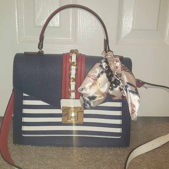 aldo blue and red bag